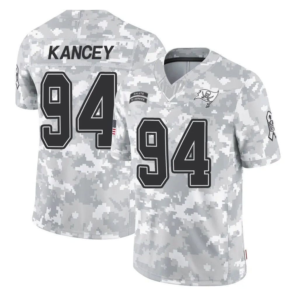 TB.Buccaneers #94 Calijah Kancey Player Arctic Camo Limited Salute To Service Home Game Ldoa Stitched Jerseys