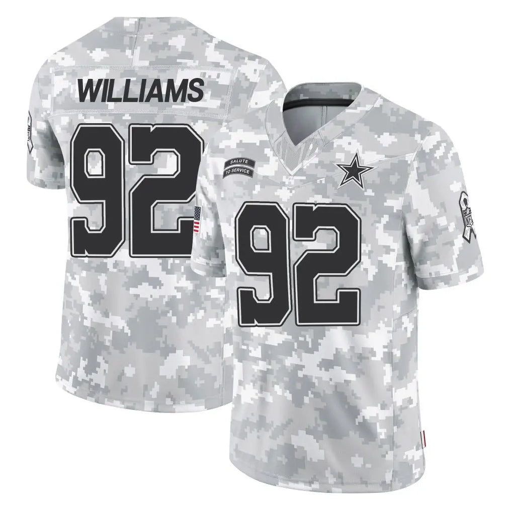 D.Cowboys #92 Quinnen Williams Player Arctic Camo Salute to Service Limited Home Game Ldoa Stitched Jerseys