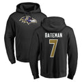B.Ravens #7 Rashod Bateman Player Black Pullover Hoodie Ldoa Stitched Jerseys