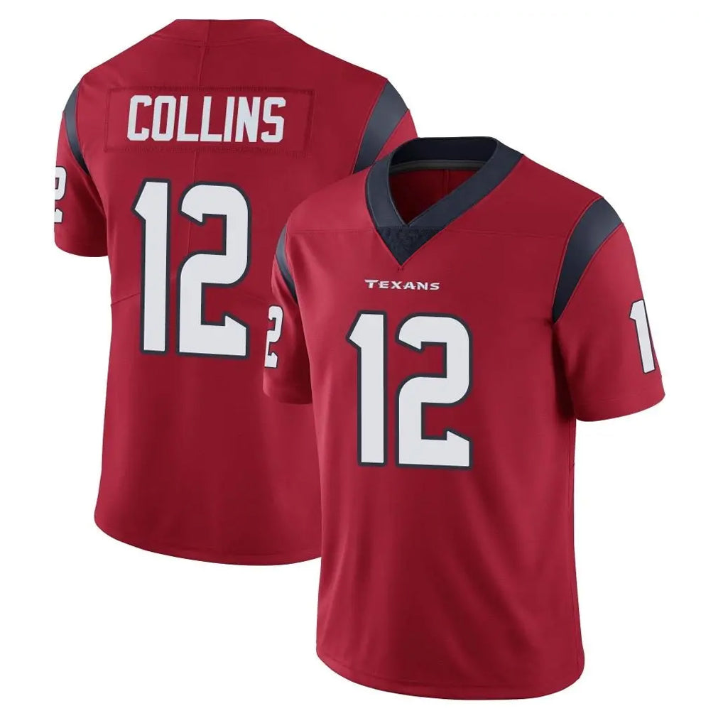 H.Texans #12 Nico Collins Player Red Limited Vapor Untouchable Home Game Ldoa Stitched Jerseys