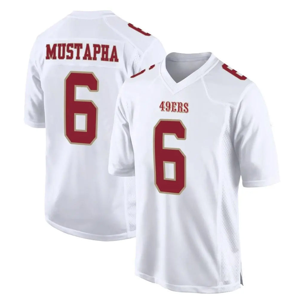 SF.49ers #6 Malik Mustapha Player White Fashion Home Game Ldoa Stitched Jerseys