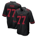 SF.49ers #77 Dominick Puni Player Black Alternate Home Game Ldoa Stitched Jerseys