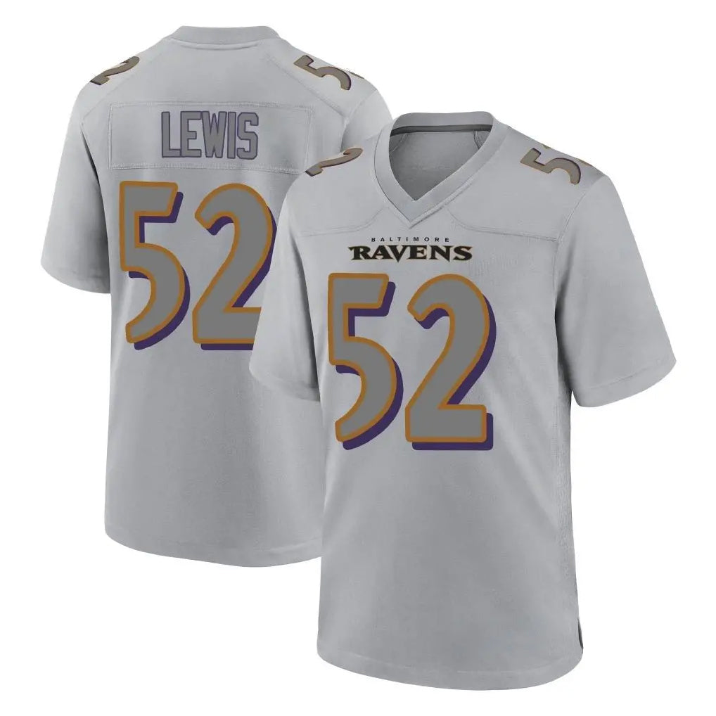 B.Ravens #52 Ray Lewis Player Gray Replica Limited Ldoa Stitched Jerseys