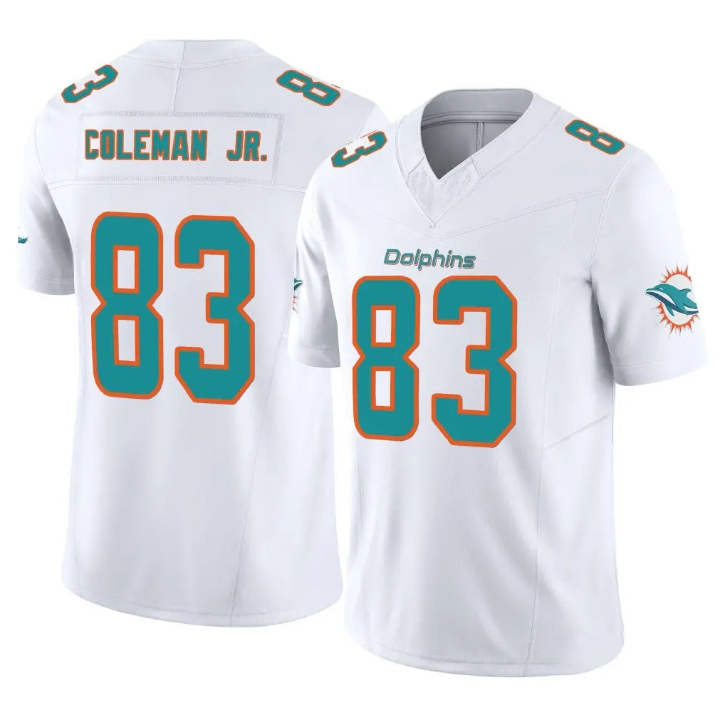 M.Dolphins #83 Kevin Coleman Jr. Player White Limited Vapor F.U.S.E. Home Game Ldoa Stitched Jerseys
