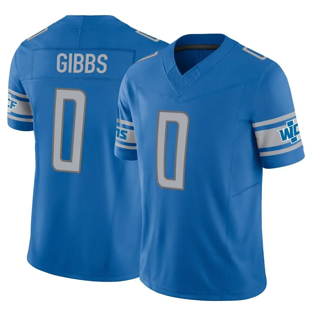 D.Lions #0 Jahmyr Gibbs Player Blue Vapor F.U.S.E. Limited Home Game Ldoa Stitched Jerseys