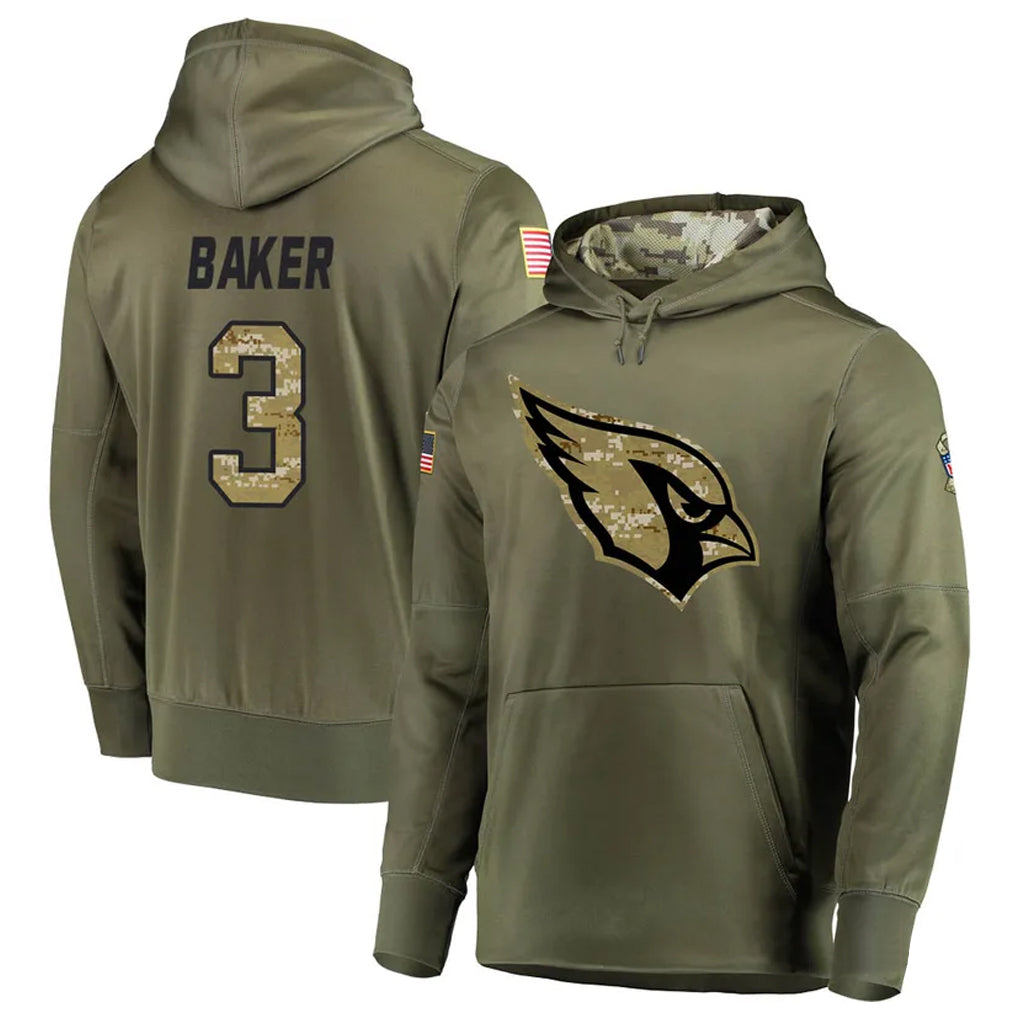 A.Cardinals #3 Budda Baker Player Olive Salute to Service Limited Hoodie Ldoa Stitched Jerseys