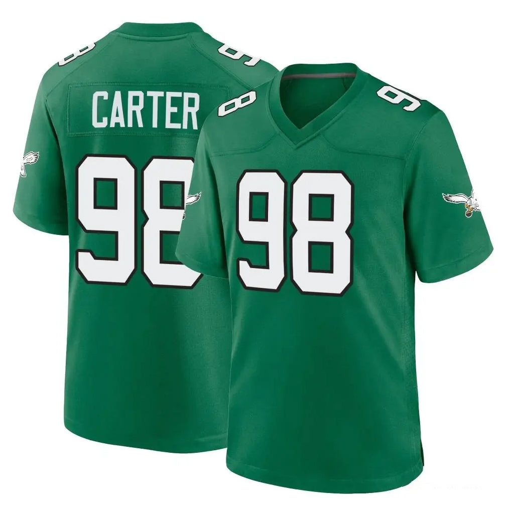 P.Eagles #98 Jalen Carter Player Green Kelly Alternate Home Game Ldoa Stitched Jerseys