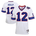 B.Bills #12 Jim Kelly Player White Mitchell & Ness XXV Throwback Limited Ldoa Stitched Jerseys