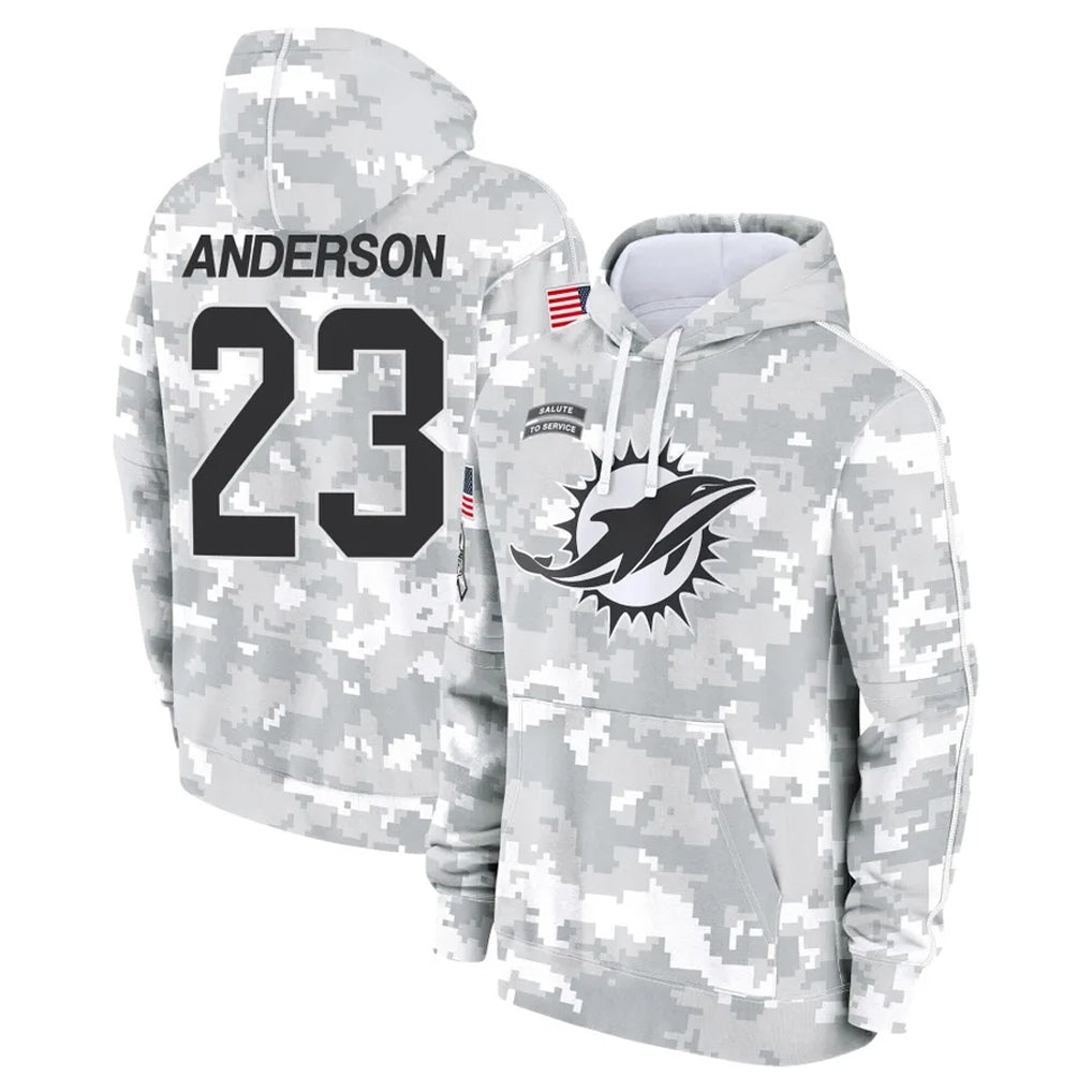 M.Dolphins #23 Zayne Anderson Player Arctic Camo Salute to Service Hoodies Limited Game Ldoa Stitched Jerseys
