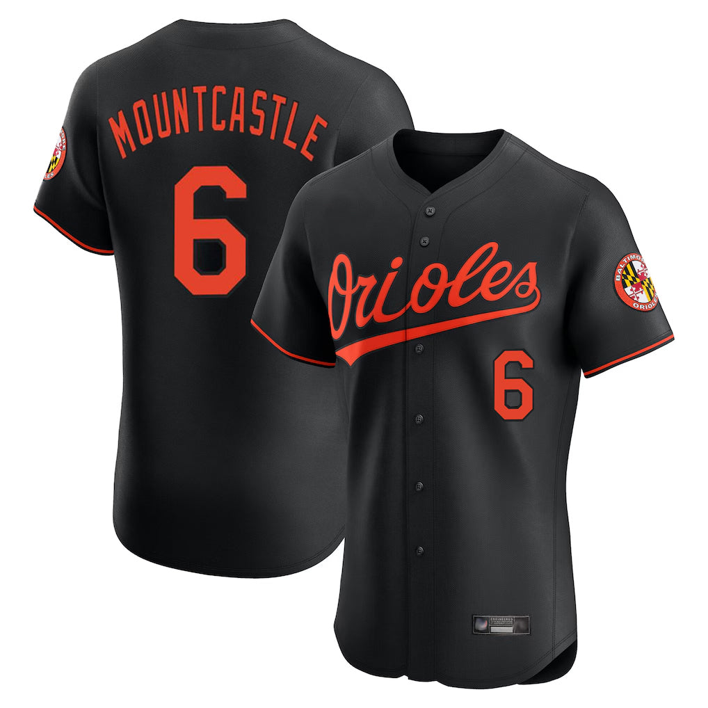 B.Orioles #6 Ryan Mountcastle Player Black Limited Elite Home Game Ldoa Stitched Jerseys