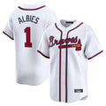 A.Braves #1 Ozzie Albies Player White Limited Home Game Ldoa Stitched Jerseys