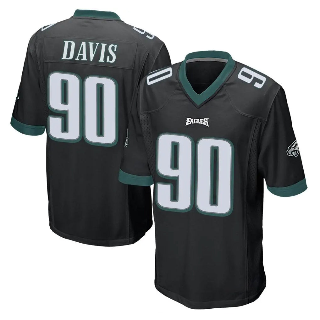 P.Eagles #90 Jordan Davis Player Black Home Game Ldoa Stitched Jerseys