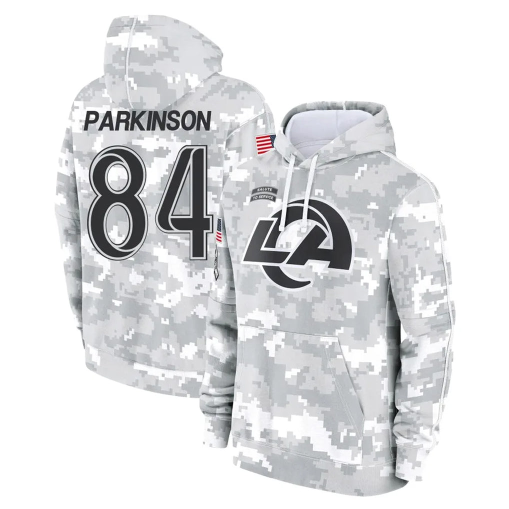 LA.Rams #84 Colby Parkinson Player Arctic Camo Salute to Service Hoodies Limited Game Ldoa Stitched Jerseys