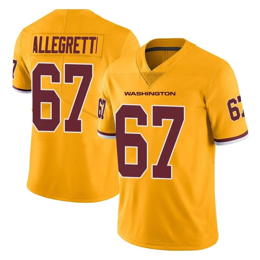 W.Commanders #67 Nick Allegretti Player Gold Limited Color Rush Home Game Ldoa Stitched Jerseys