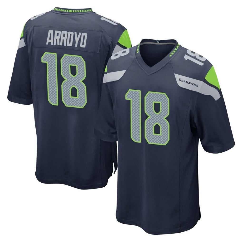 S.Seahawks #18 Elijah Arroyo Player Navy Home Game Ldoa Stitched Jerseys