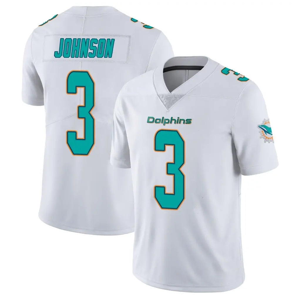 M.Dolphins #3 Chris Johnson Player White Limited Vapor Untouchable Home Game Ldoa Stitched Jerseys