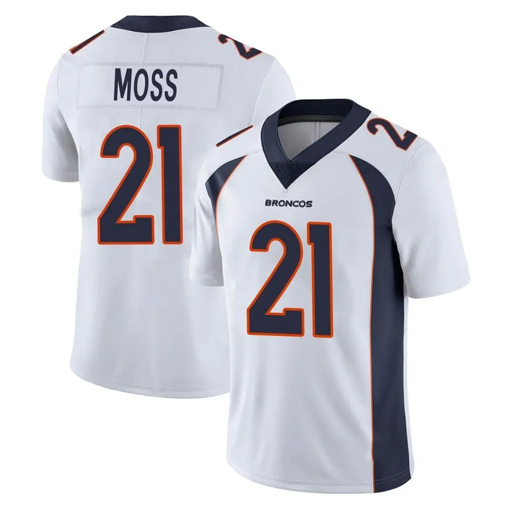 D.Broncos #21 Riley Moss Player White Vapor Untouchable Limited Home Game Ldoa Stitched Jerseys