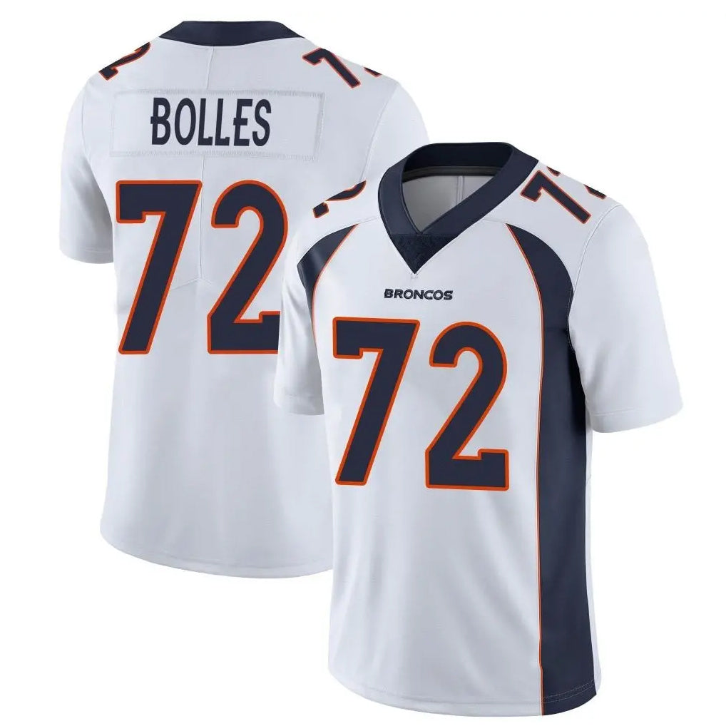D.Broncos #72 Garett Bolles Player White Vapor Untouchable Limited Home Game Ldoa Stitched Jerseys