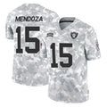LV.Raiders #15 Fernando Mendoza Player Arctic Camo Salute To Service Limited Game Ldoa Stitched Jerseys