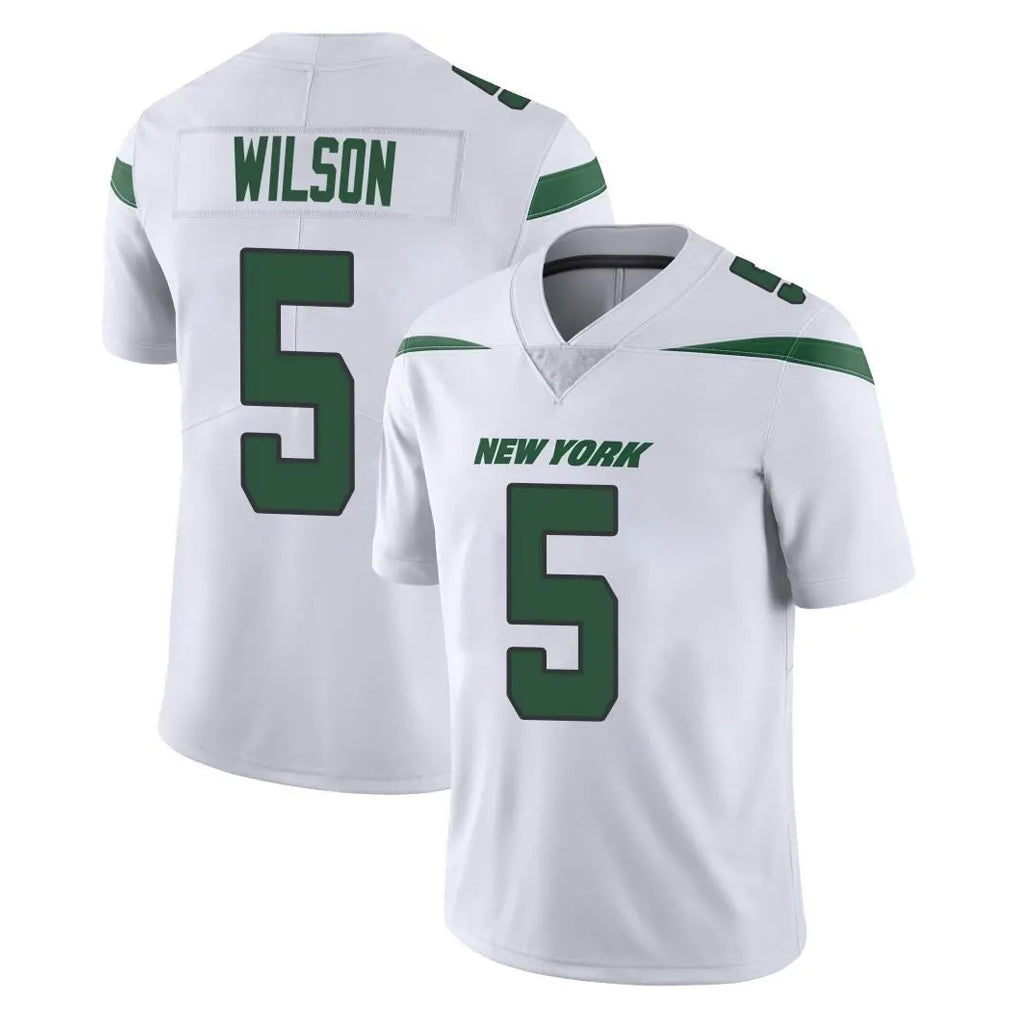 NY.Jets #5 Garrett Wilson Player White Spotlight Limited Vapor Home Game Ldoa Stitched Jerseys