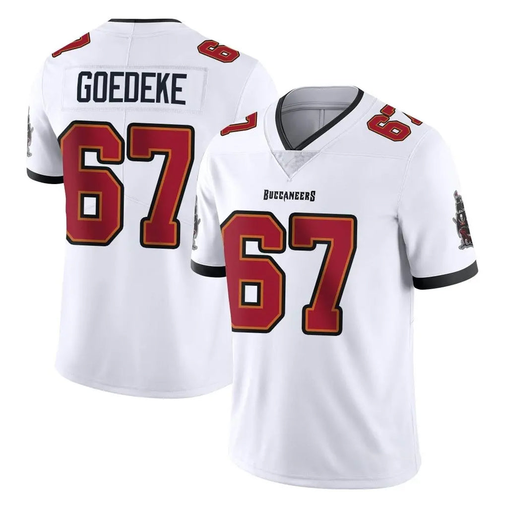TB.Buccaneers #67 Luke Goedeke Player White Limited Vapor Untouchable Home Game Ldoa Stitched Jerseys