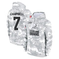 C.Browns #7 Tyson Campbell Player Arctic Camo Salute to Service Hoodies Limited Game Ldoa Stitched Jerseys