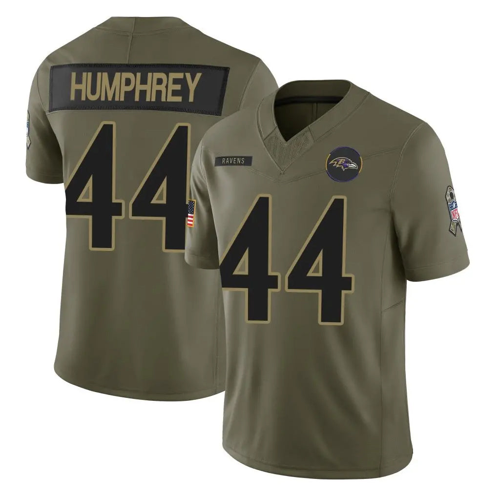 B.Ravens #44 Marlon Humphrey Player Olive Salute To Service Limited Home Game Ldoa Stitched Jerseys