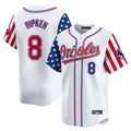 B.Orioles #8 Cal Ripken Player White Independence Day Vapor Premier Home Game Ldoa Stitched Jerseys