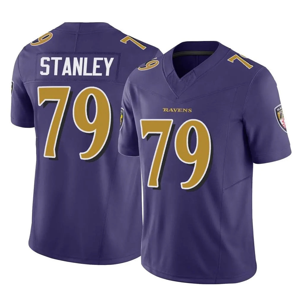 B.Ravens #79 Ronnie Stanley Player Purple Vapor F.U.S.E. Limited Ldoa Stitched Jerseys