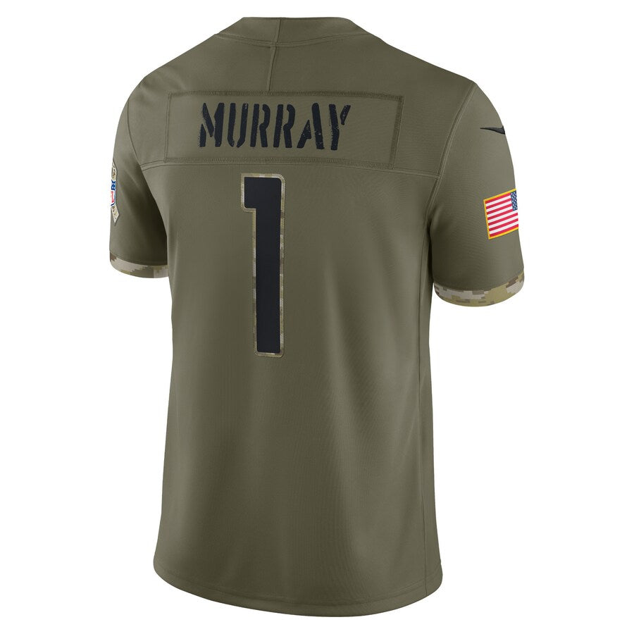 A.Cardinals #1 Kyler Murray Player Olive Salute To Service Limited Home Game Ldoa Stitched Jerseys