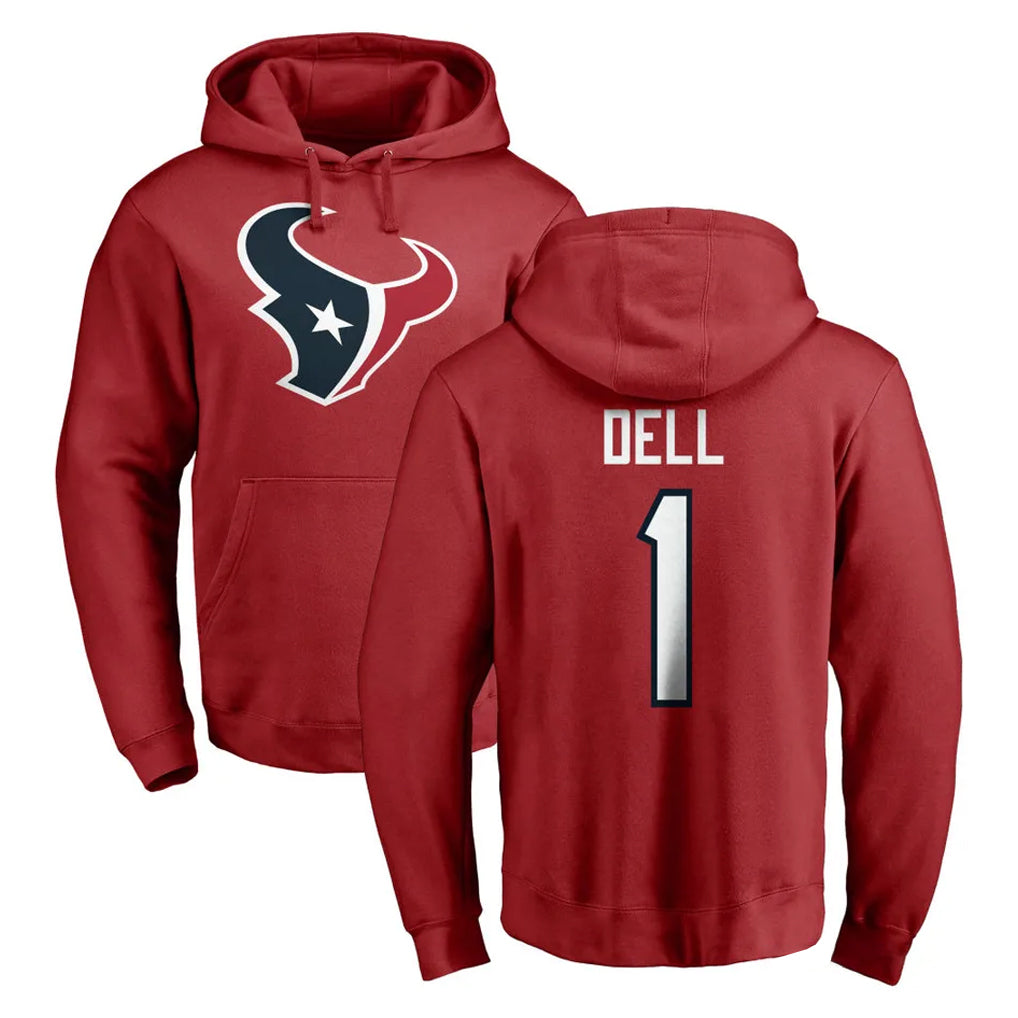H.Texans #1 Tank Dell Player Red Pro Line Pullover Hoodie Limited Game Ldoa Stitched Jerseys