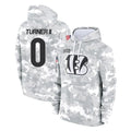 C.Bengals #0 DJ Turner II Player Arctic Camo Salute to Service Pullover Hoodie Limited Ldoa Stitched Jerseys