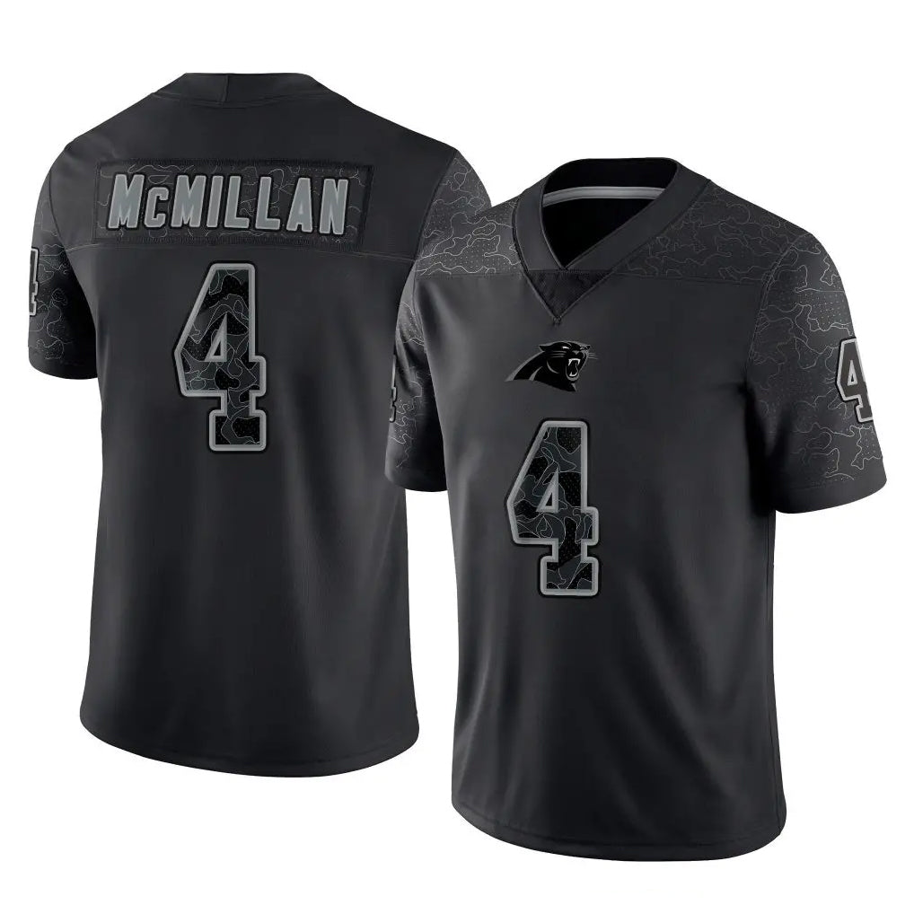 C.Panthers #4 Tetairoa McMillan Player Black Limited Reflective Game Ldoa Stitched Jerseys