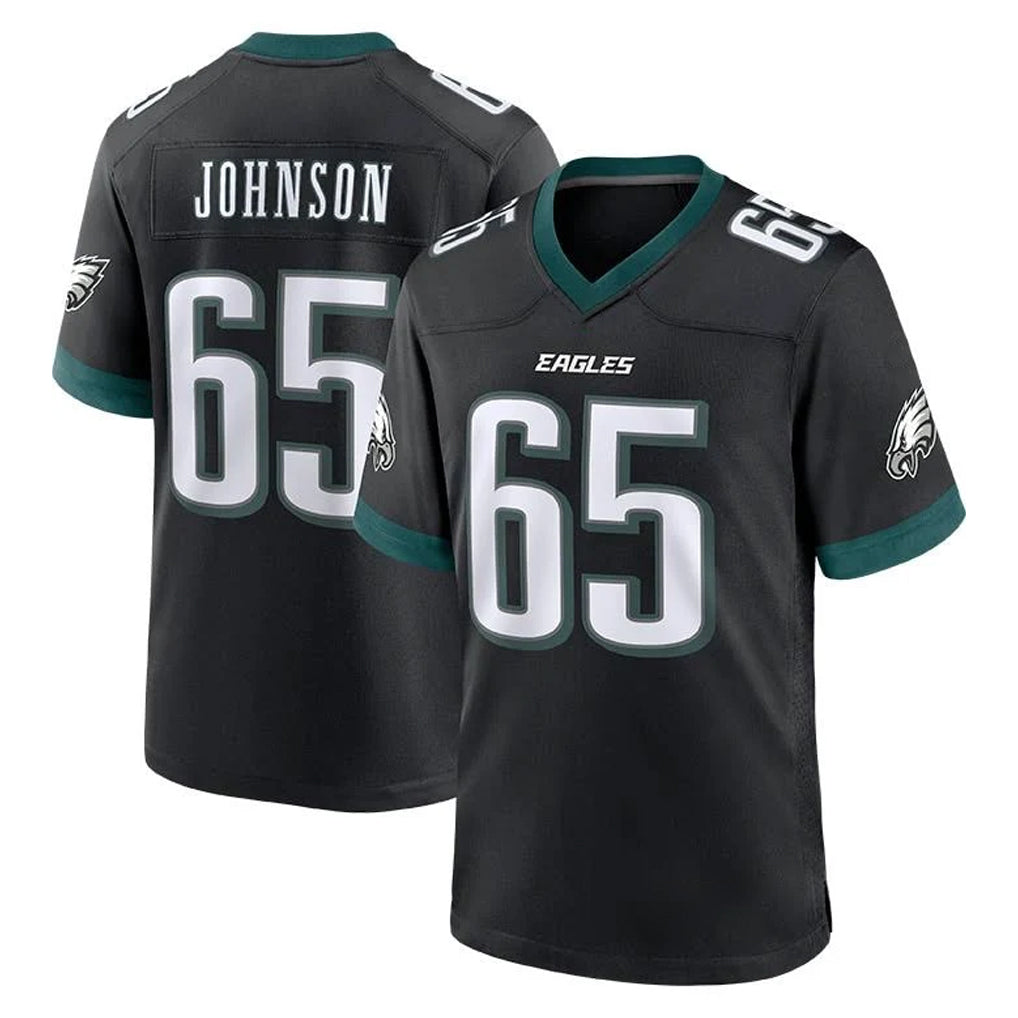P.Eagles #65 Lane Johnson Player Black Game Home Ldoa Stitched Jerseys