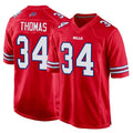 B.Bills #34 Thurman Thomas Player Red Home Game Ldoa Stitched Jerseys