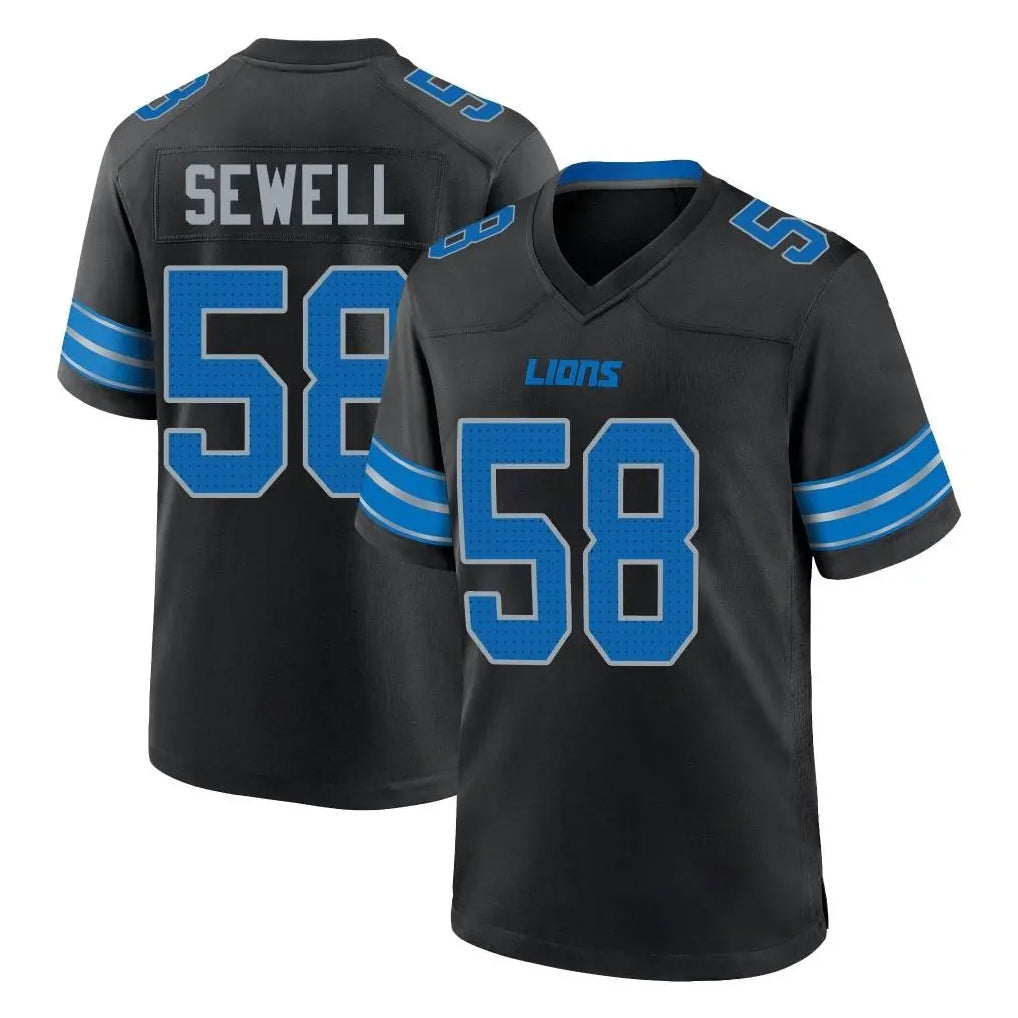 D.Lions #58 Penei Sewell Player Black Alternate Home Game Ldoa Stitched Jerseys