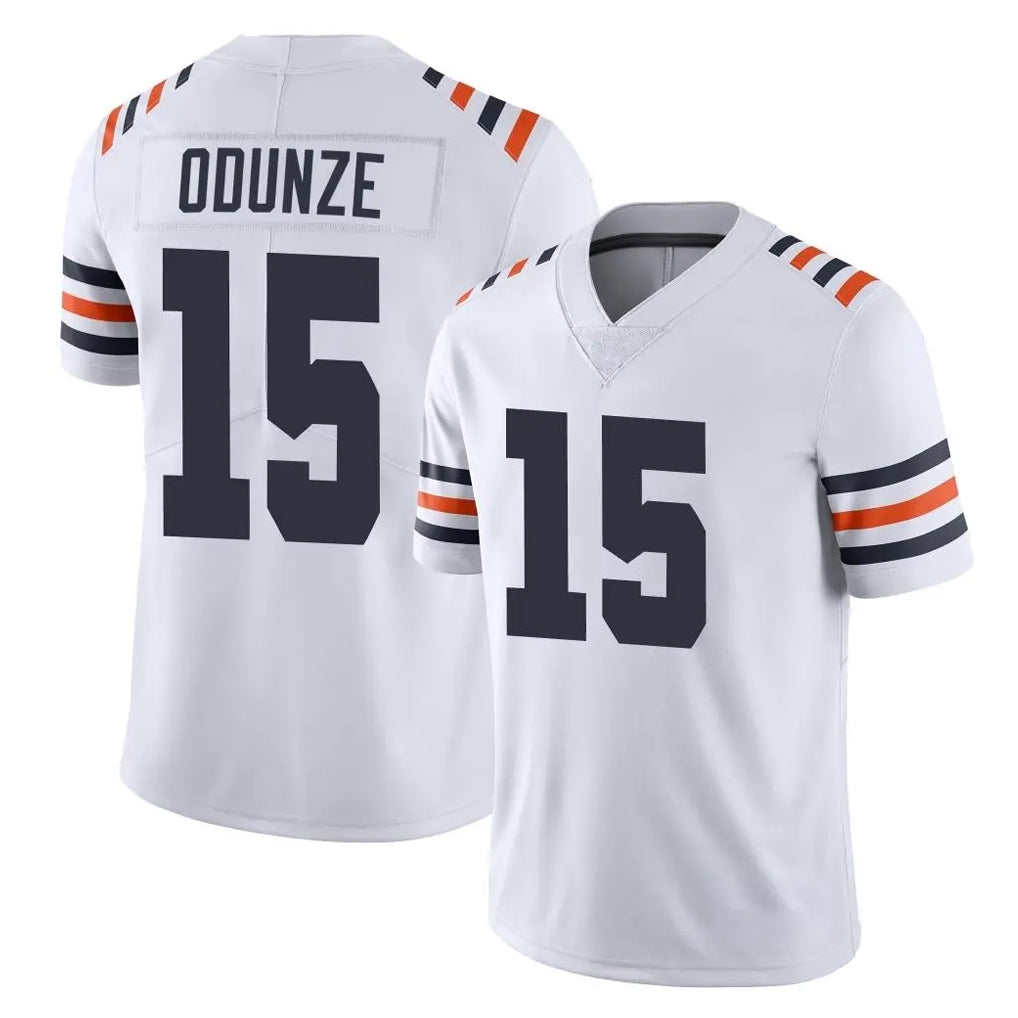 C.Bears #15 Rome Odunze Player White Classic Vapor Limited Home Game Ldoa Stitched Jerseys