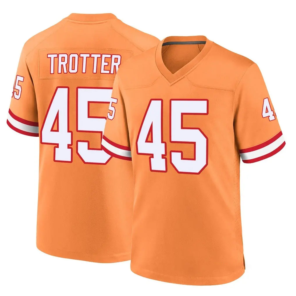 TB.Buccaneers #45 Josiah Trotte Player Orange Throwback Home Game Ldoa Stitched Jerseys