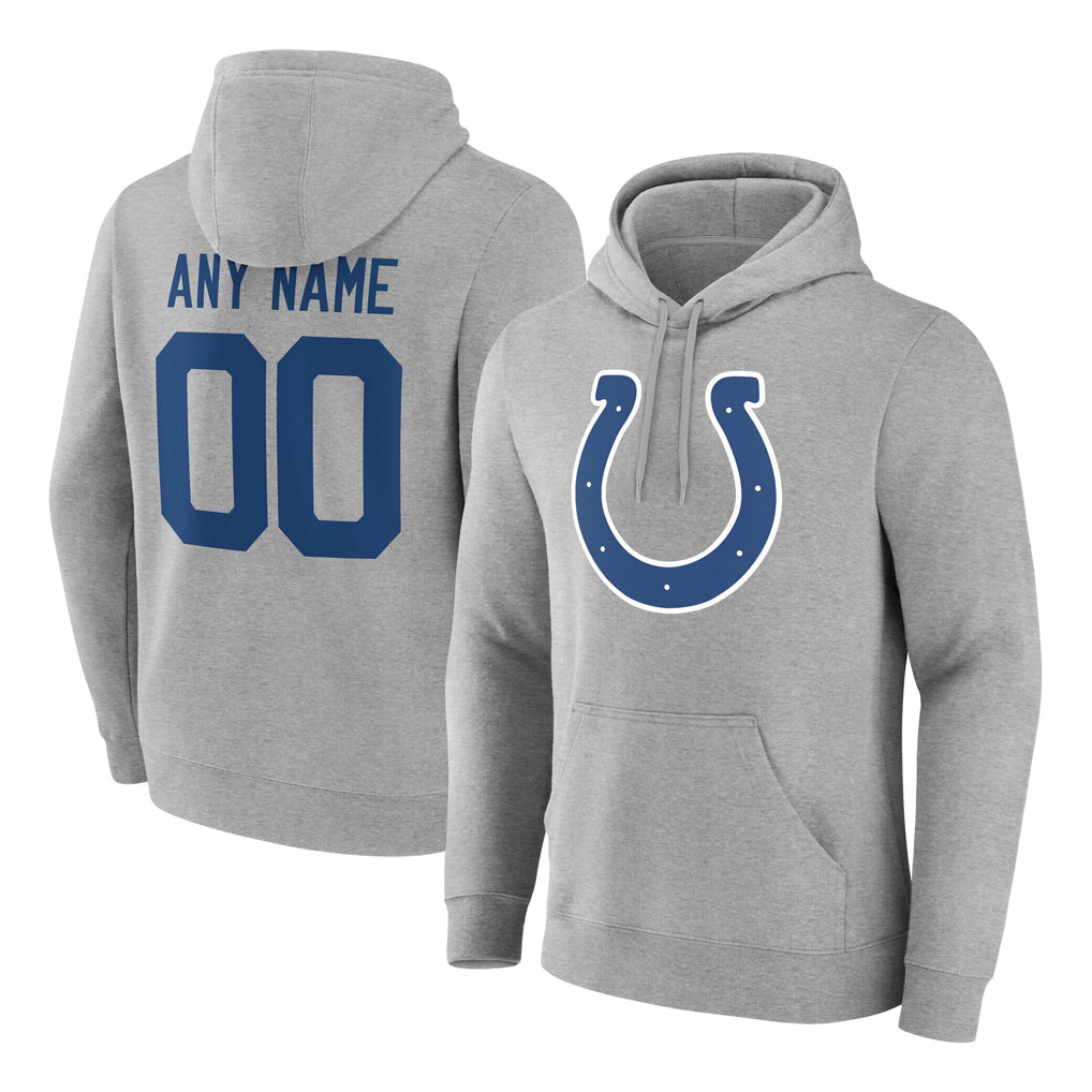 Custom IN.Colts Heather Gray Club Fleece Hoodie Limited Any Name & Numbers Ldoa Stitched Jerseys