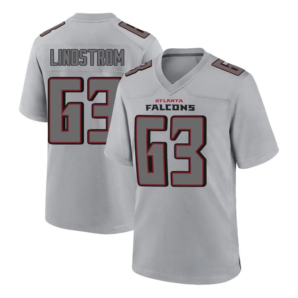 A.Falcons #63 Chris Lindstrom Branch Player Gray Fashion Home Game Ldoa Stitched Jerseys