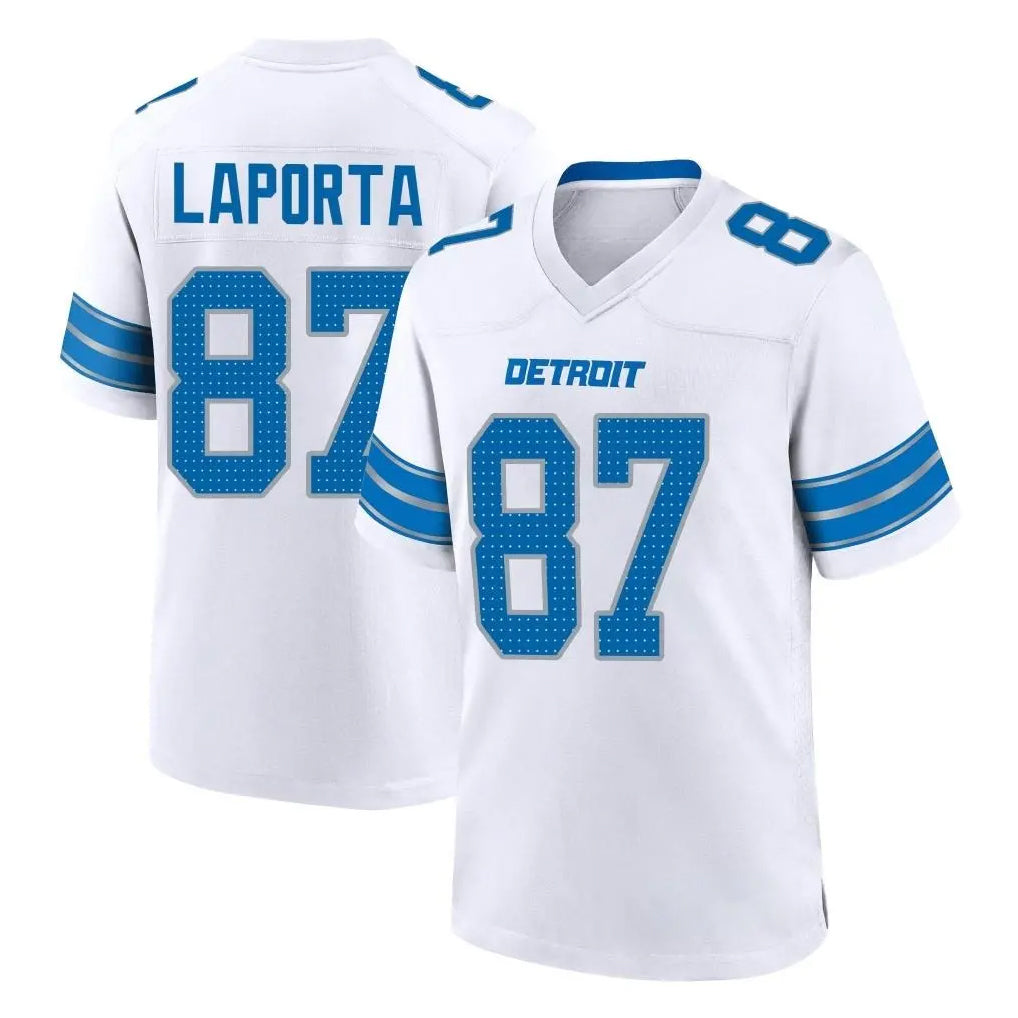 D.Lions #87 Sam LaPorta Player White Alternate Home Game Ldoa Stitched Jerseys