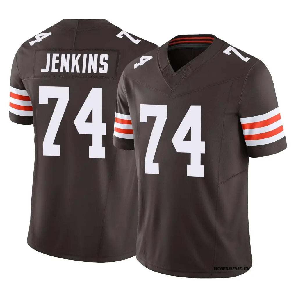 C.Browns #74 Elgton Jenkins Player Brown Vapor F.U.S.E. Limited Home Game Ldoa Stitched Jerseys