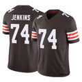 C.Browns #74 Elgton Jenkins Player Brown Vapor F.U.S.E. Limited Home Game Ldoa Stitched Jerseys
