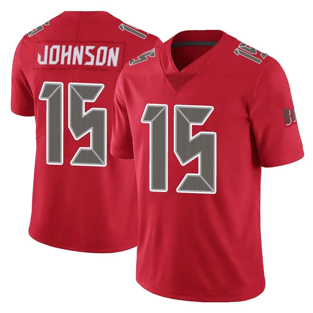 TB.Buccaneers #15 Tez Johnson Player Red Limited Color Rush Home Game Ldoa Stitched Jerseys