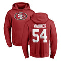 SF.49ers #54 Fred Warner Player Red LOGO Pullover Hoodies Home Game Ldoa Stitched Jerseys