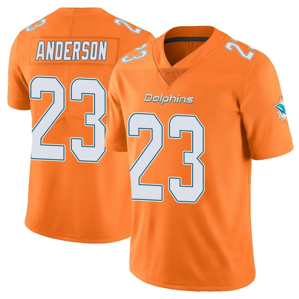M.Dolphins #23 Zayne Anderson Player Orange Limited Home Game Ldoa Stitched Jerseys