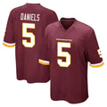 W.Commanders #5 Jayden Daniels Player Burgundy Team Color Home Game Ldoa Stitched Jerseys