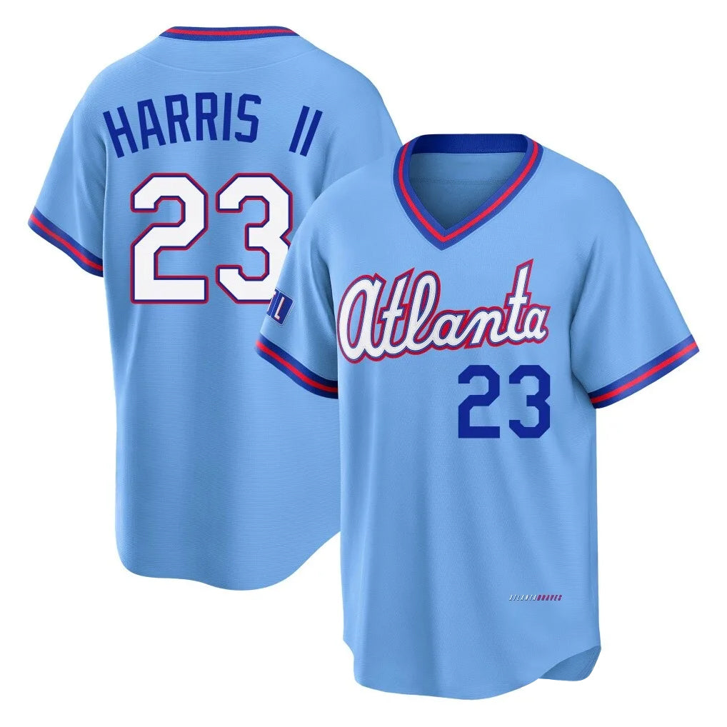A.Braves #23 Michael Harris II Player Powder Blue 2026 City Connect T-shirt Home Game Ldoa Stitched Jerseys