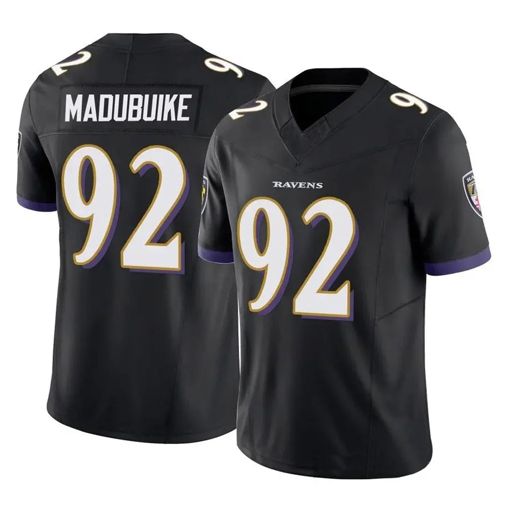 B.Ravens #92 Nnamdi Madubuike Player Black Vapor F.U.S.E. Limited Ldoa Stitched Jerseys