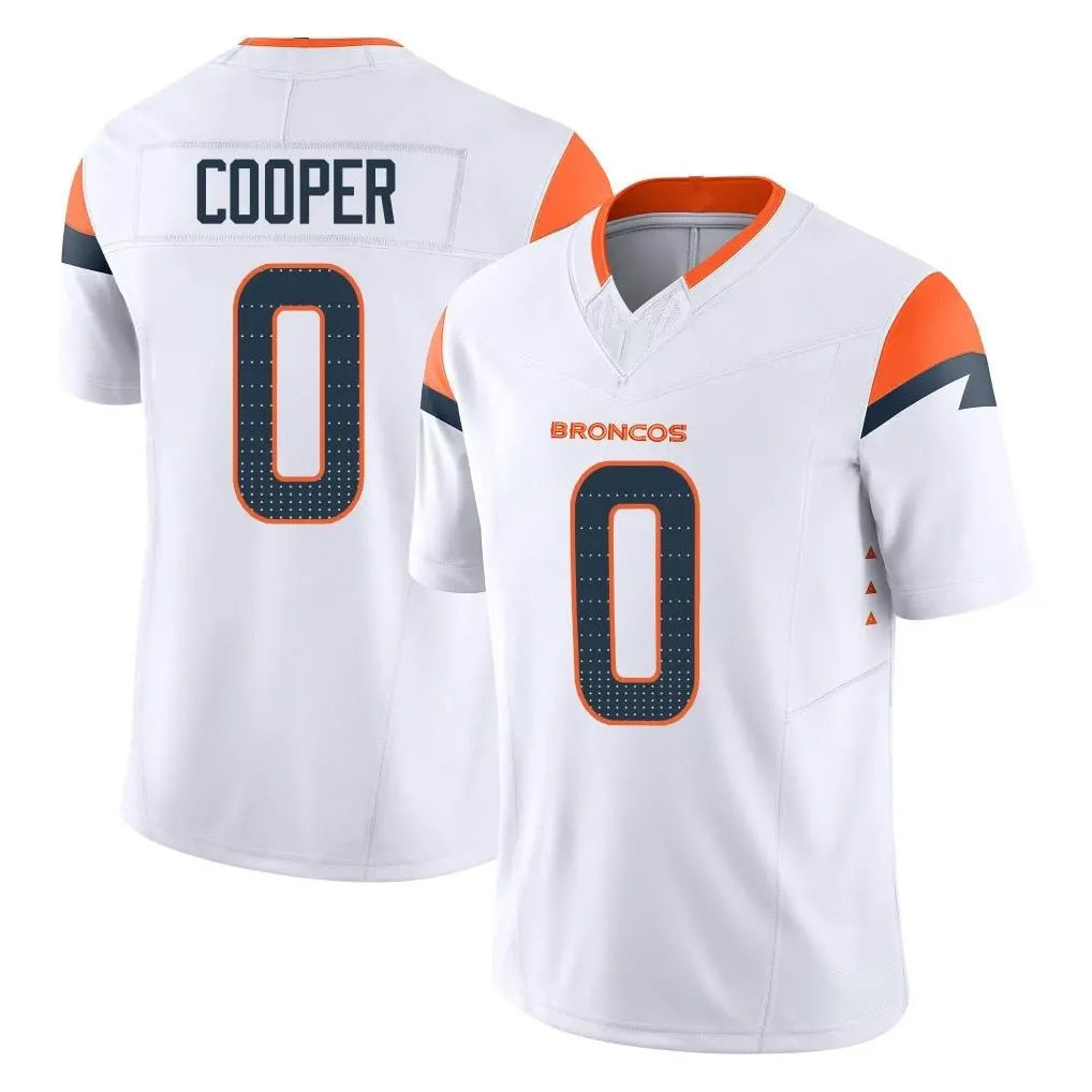 D.Broncos #0 Jonathon Cooper Player White Limited Vapor F.U.S.E. Home Game Ldoa Stitched Jerseys